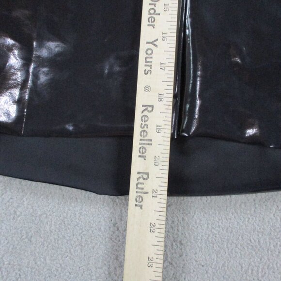 SKIMS Stretch Vinyl T Shirt Womens XL Onyx Black Sexy Sleek Shiny Top NWT - Picture 8 of 9